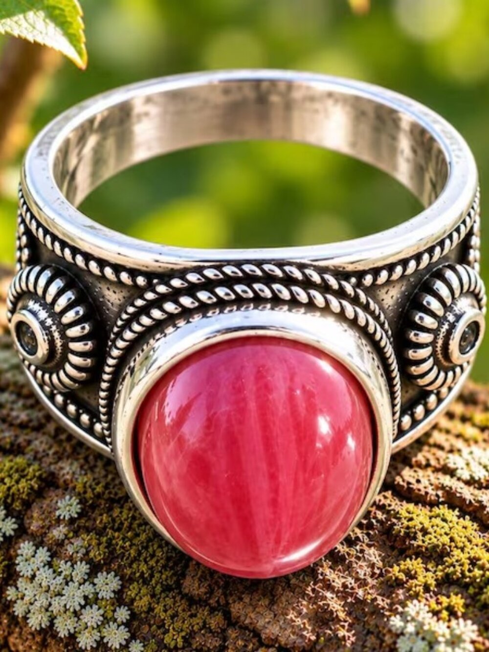 925 Sterling Silver Ring With Norwegian Thulite Stone Size 10